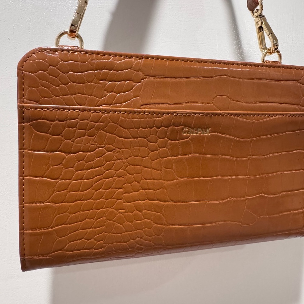 Calpak Tan Croc-Embossed Clutch - Picture 2 of 10